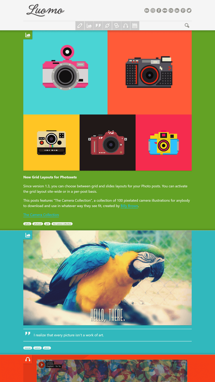 Luomo - Colorful and expressive blogging experience.